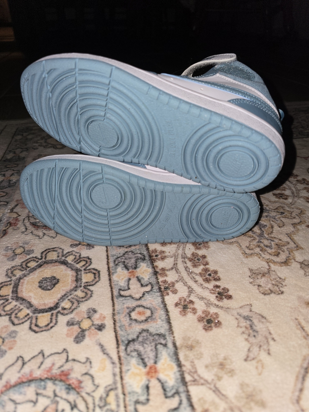 Kids' Court Borough Mid 2  High-Top Sneakers in Light Blue and White - Picture 5 of 9